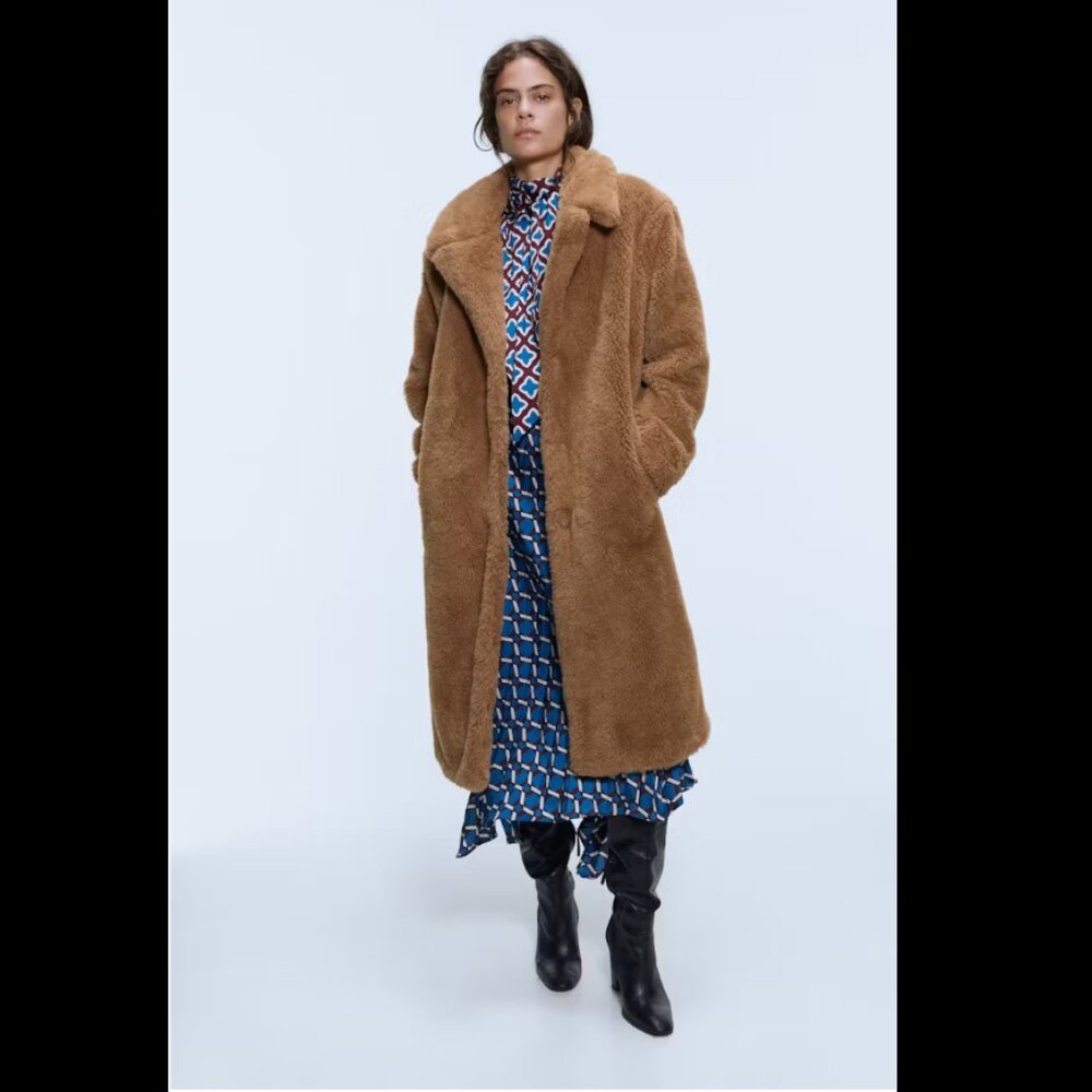 Zara Faux Fur Coat - Medium